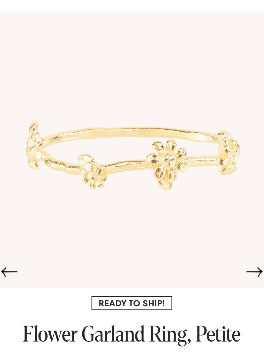Catbird Flower Garland Ring, Petite Size 7